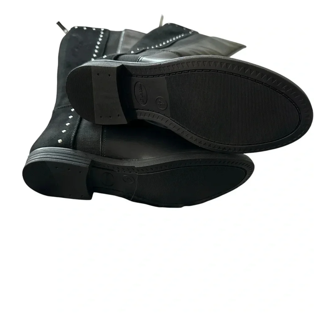 Madden Girl size 4 black tall boots with embellishments